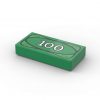 Fliese 1 x 2 mit Rille mit weißem 100-Papiergeldschein-Muster