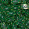 Fliese 1 x 2 mit Rille mit weißem 100-Papiergeldschein-Muster